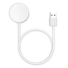 White magnetic Apple Watch charger with USB cable for convenient wireless charging