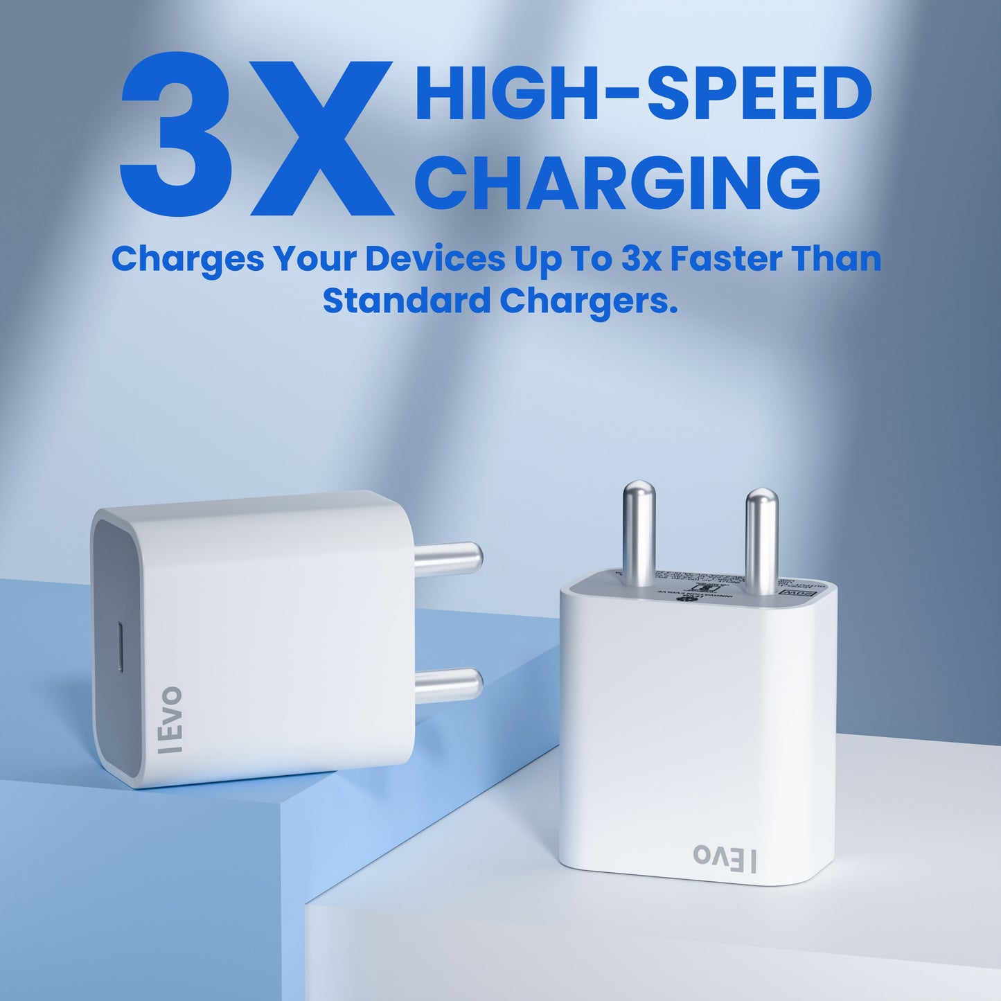 ievonline 20W USB-C mobile charger in white with high-speed charging up to 3 times faster