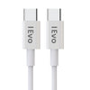 IEVO 30W USB-C charging cable with white connectors and durable design for fast charging