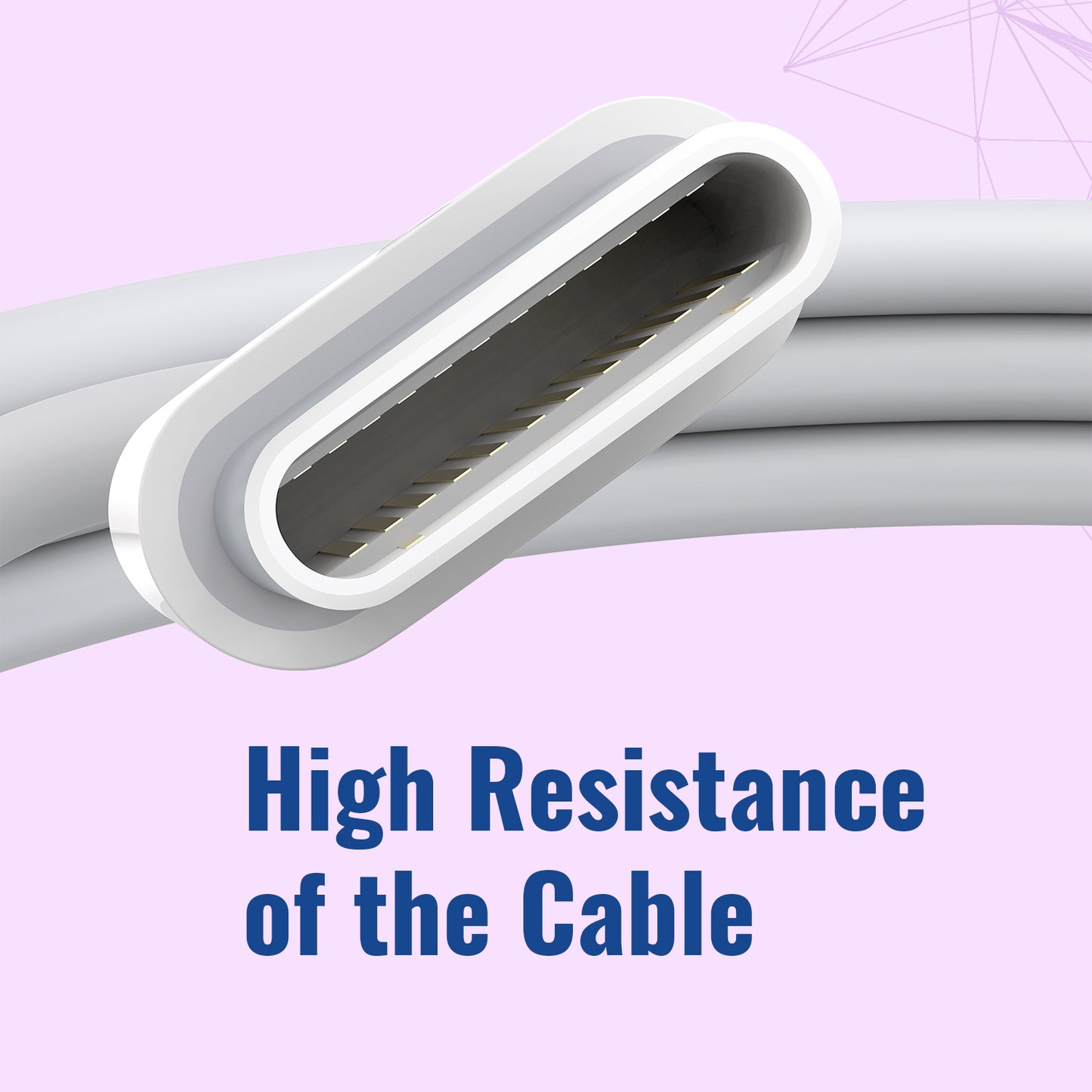 IEVO 30W USB-C charging cable with high resistance and durable design close-up view