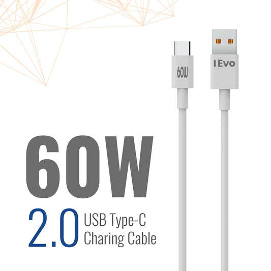 IEVO 60W USB-C charging cable USB Type-C to USB 2.0 for fast charging and data transfer