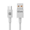 IEVO 60W USB-C charging cable with USB-A to USB-C connectors in white