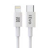 IEVO high power C-L charge cable with USB-C to Lightning connectors in white