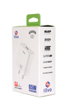 IEVO high speed 65W USB charger fast charging adapter in white with compact design