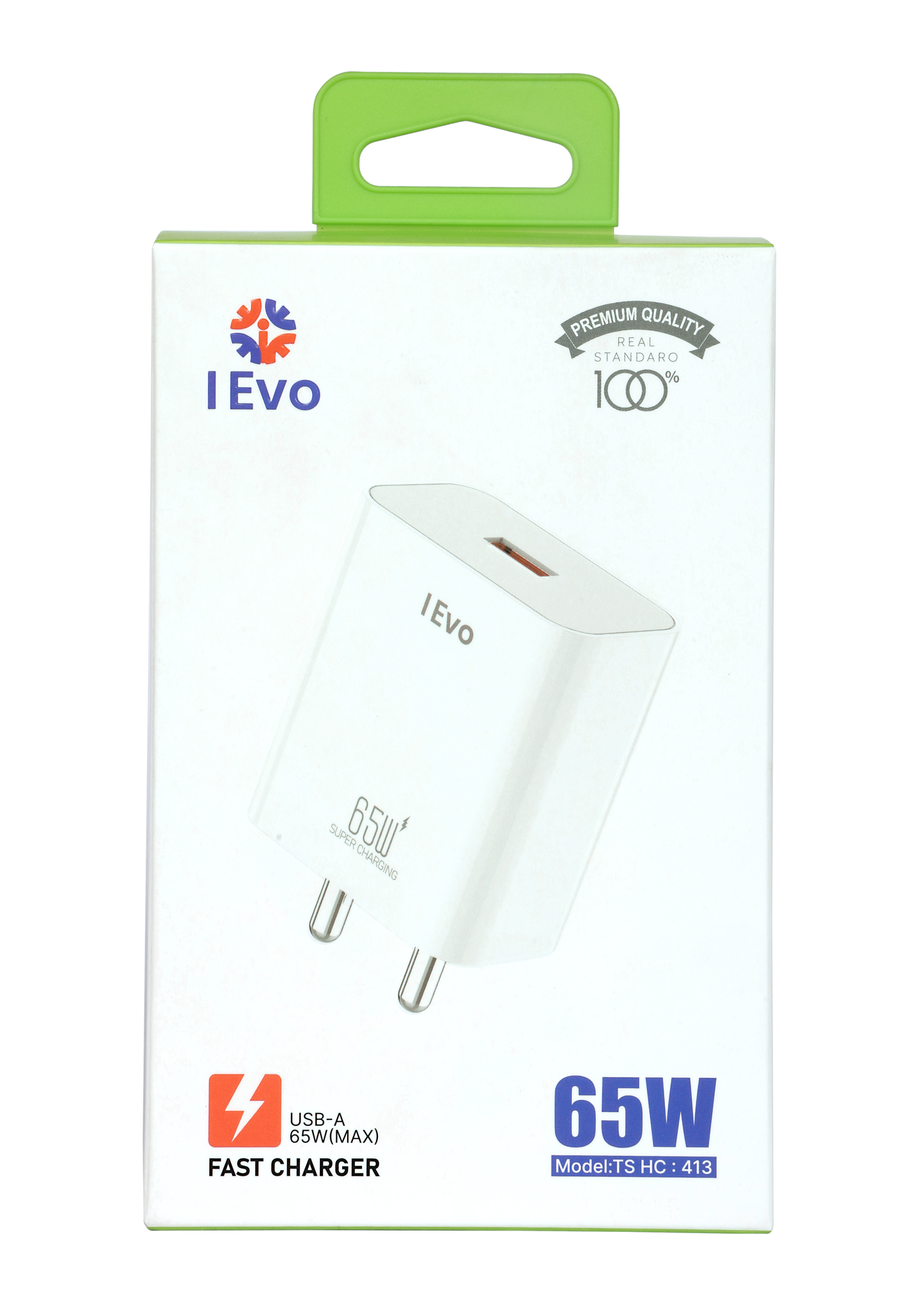IEVO high speed 65W USB charger fast charging white wall adapter with USB-A port