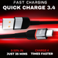 3.4A USB-C cable with LED fast charging black and silver connectors by ievonline
