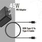 IEVO 45W PD fast charger with USB Type-C to Type-C cable black wall adapter