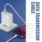 IEVO 60W USB-C charging cable connected to a smartphone and white power adapter on blue surface