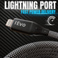 ievonline 64W fast charging cable with lightning port and braided design for fast power delivery
