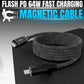 ievonline 64W fast charging cable with magnetic connectors and braided black design