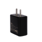IEVO black dual USB-C fast charger with compact design and two metal prongs for wall outlet
