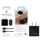 IEVO dual USB-C fast charger 45W PD adapter with travel adapter and Type-C cable