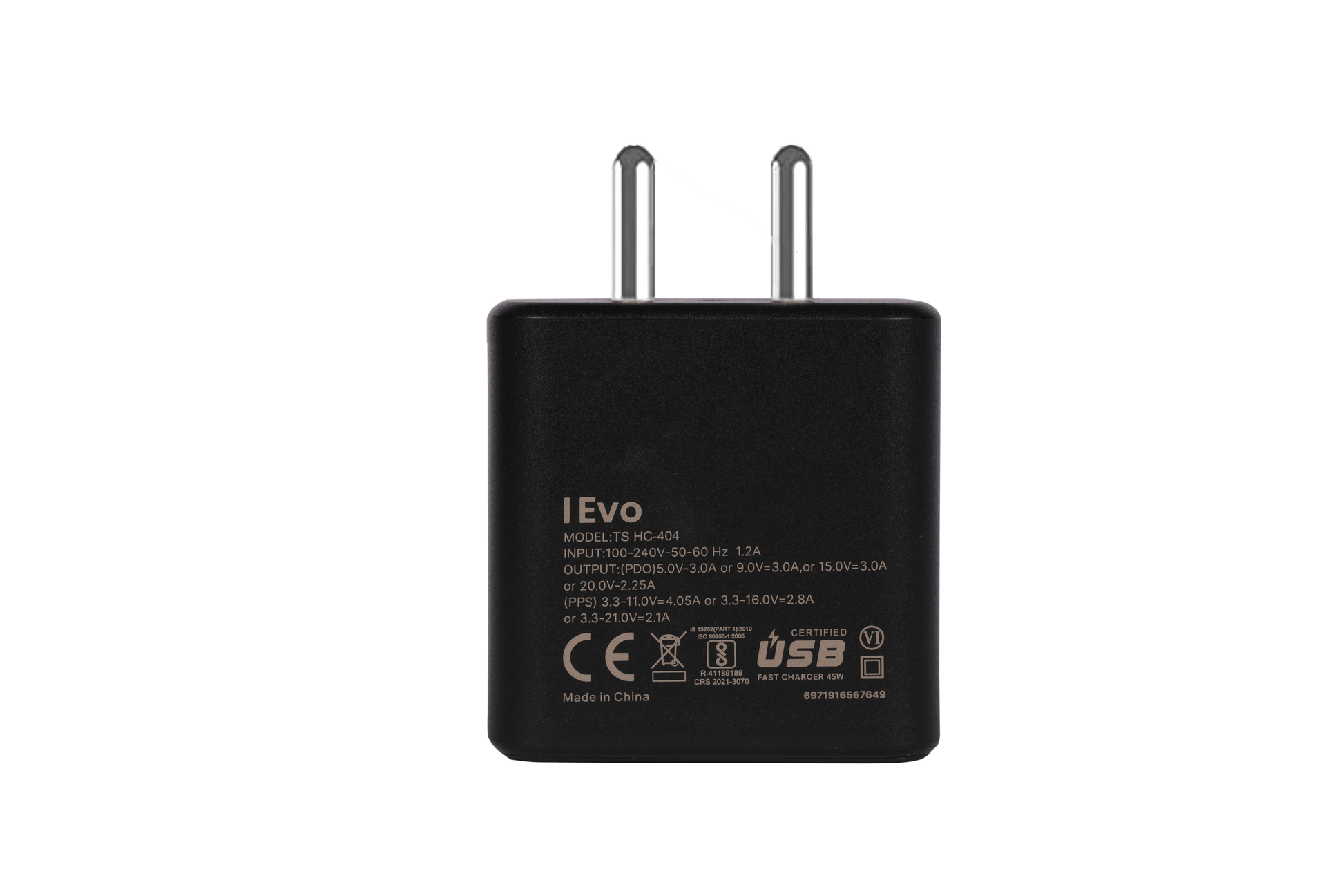 IEVO dual USB-C fast charger black compact wall adapter with two USB-C ports