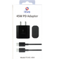 IEVO 45W PD Adapter black dual USB-C fast charger with two USB-C cables and compact design