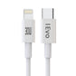 IEVO high power C-L charge cable with USB-C to Lightning connectors in white