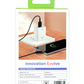 IEVO high speed 65W USB charger plugged into wall socket charging a smartphone on a wooden surface