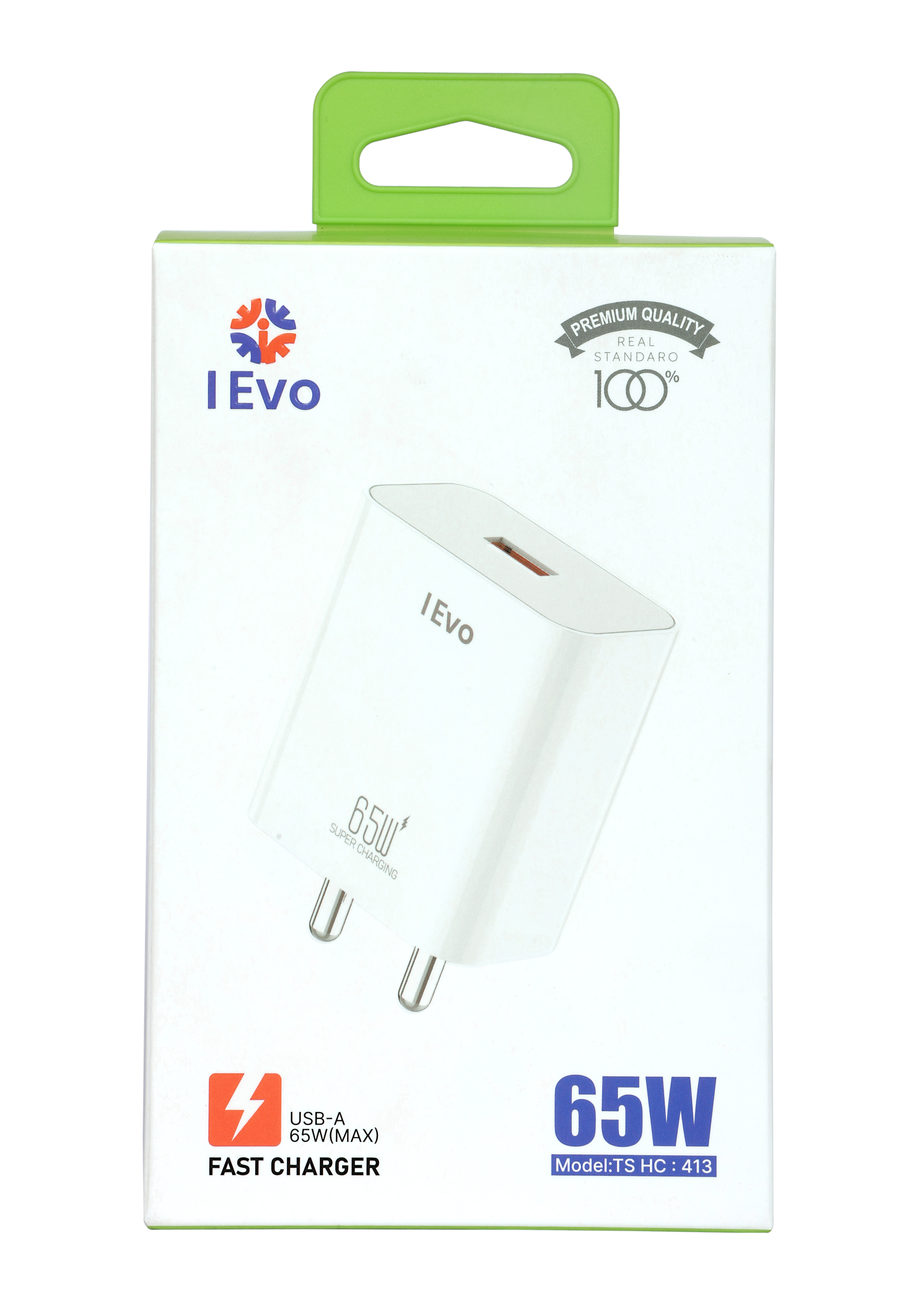 IEVO high speed 65W USB charger fast charging white wall adapter with USB-A port