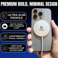 IEvo magnetic phone charger with ultra-slim, lightweight design and anti-slip surface on a smartphone