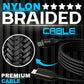 PD 64W magnetic USB cable by ievonline with premium black nylon braided design for durability